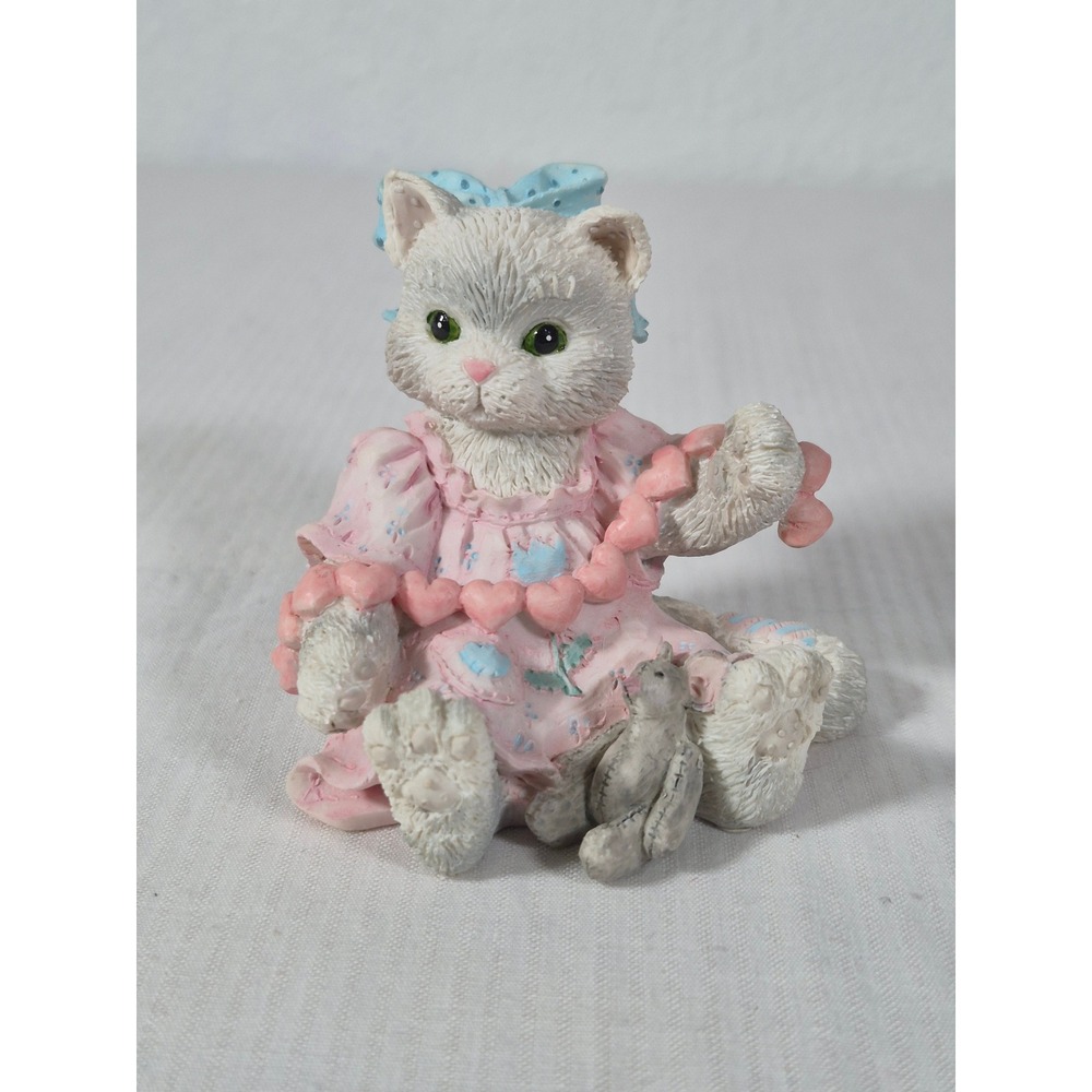 Calico Kittens "A Good Friend Warms The Heart" Figurine Pink Dress